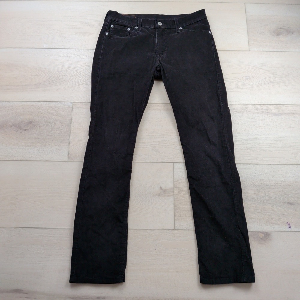 Levis 511 Slim Fit Corduroy Pants Mens 30x32 Black Stretch Preppy Trousers
